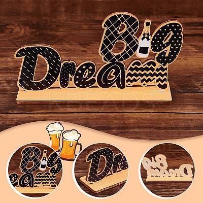 Basswood Cake Insert Card Decoration DIY-WH0016-72-1