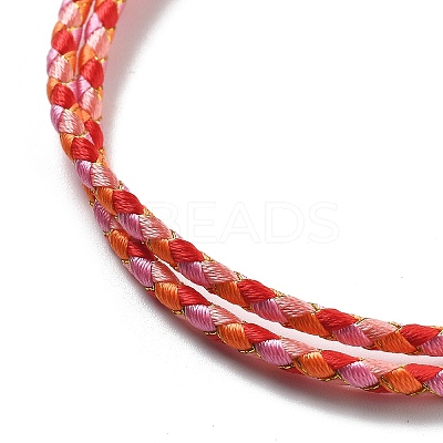 Polyester Cord Braided Necklace Makings MAK-L043-03G-29-1