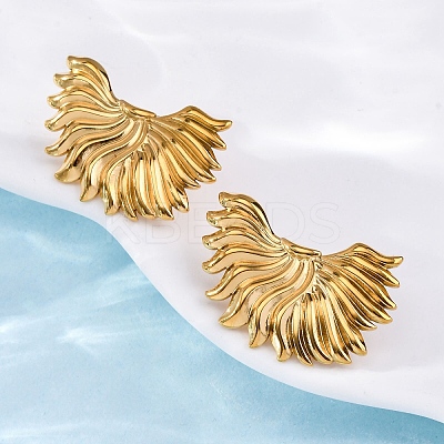 304 Stainless Steel Stud Earrings for Women EJEW-F357-03G-02-1
