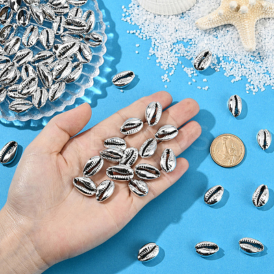 80Pcs Electroplated Natural Cowrie Shell Beads BSHE-LT0001-06P-1