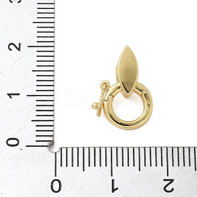 Brass Micro Pave Clear Cubic Zirconia Twister Clasps KK-P293-02F-G-1