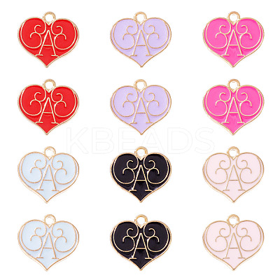 30Pcs 6 Colors Alloy Enamel Pendants ENAM-TA0009-04-1