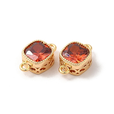 Real 18K Gold Plated Brass Cubic Zirconia Links Connectors KK-M243-04G-03-1