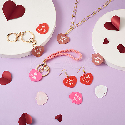 30Pcs 6 Colors Valentine's Day Opaque Acrylic Pendants SACR-BT0001-03-1