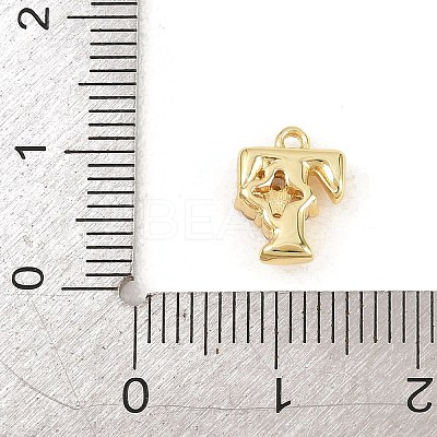 Brass Micro Pave Clear Cubic Zirconia Charms KK-Z151-18G-T-1