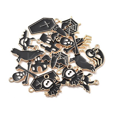 20Pcs 10 Styles Halloween Alloy Enamel Pendants ENAM-FP0002-91-1