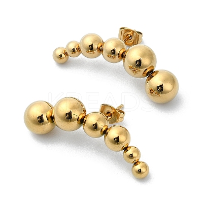 Ion Plating(IP) 304 Stainless Steel Stud Earrings EJEW-G375-08G-1