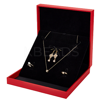 Square PU Leather with Lint Jewelry Storage Box AJEW-WH0505-86B-01-1