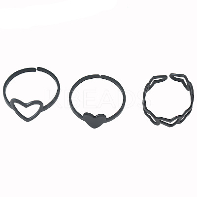 3Pcs 3 Styles Heart Iron Cuff Toe Rings Sets FS-WG0D8D1-01-1