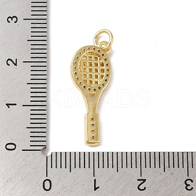 Rack Plating Brass & Clear Cubic Zirconia Pendants KK-L216-058G-1
