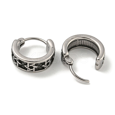316 Surgical Stainless Steel Hoop Earrings EJEW-D096-23M-AS-1