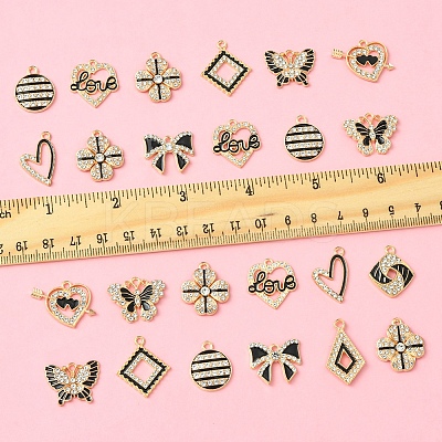 28Pcs 11 Styles Alloy Enamel Pendants FIND-FS0003-24-1