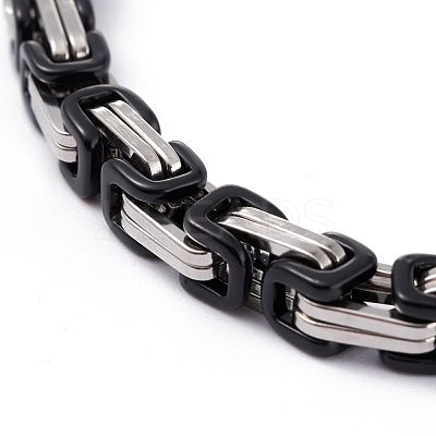 PVD Vacuum Plating 304 Stainless Steel Byzantine Chain Bracelets BJEW-I295-02B-EBP-1