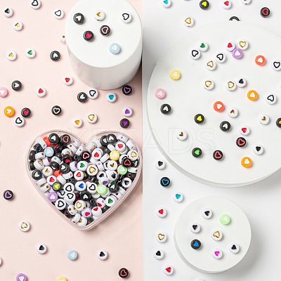 300Pcs 10 Style Opaque & Craft Style & Plating Acrylic Beads SACR-FS0001-05-1