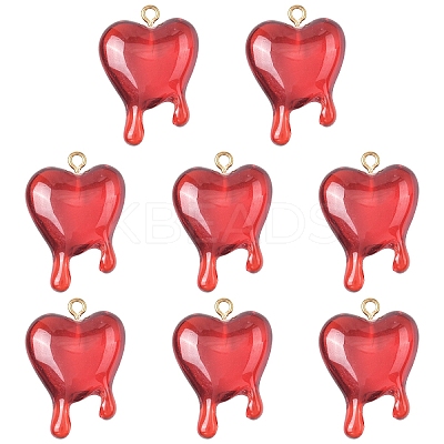 8Pcs Transparent Resin Pendants RESI-YW0005-46-1