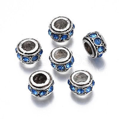 Alloy Rhinestone European Beads MPDL-Q212-001B-RS-1
