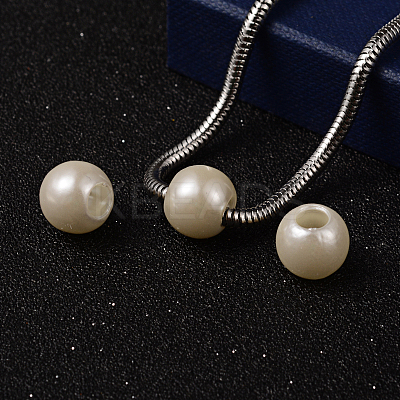 ABS Plastic Imitation Pearl European Beads X-MACR-R530-12mm-A41-1