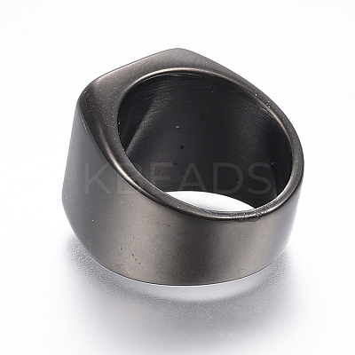 304 Stainless Steel Signet Band Rings for Men RJEW-G091-16-21mm-B-1