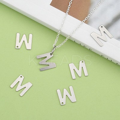 Tarnish Resistant 304 Stainless Steel Letter Charms STAS-O072-M-1