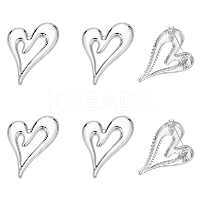 6Pcs Heart Zinc Alloy Lapel Pins for Backpack Clothes JEWB-UN0002-74P-1