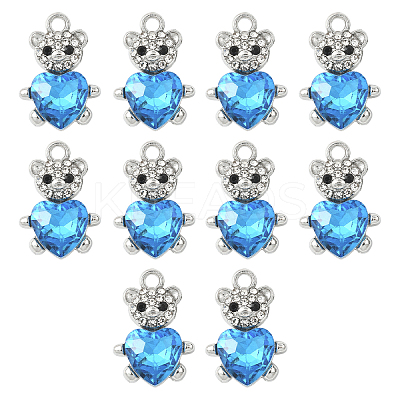 10Pcs Alloy Glass Pendants GLAA-YW0005-41P-02-1