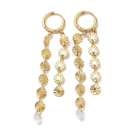 Glass Dangle Hoop Earrings EJEW-Q781-23G-1