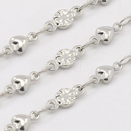 Tarnish Resistant 304 Stainless Steel Flower Chains CHS-K001-47-1