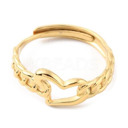 304 Stainless Steel Hollow Heart Adjustable Rings RJEW-D002-13G-1