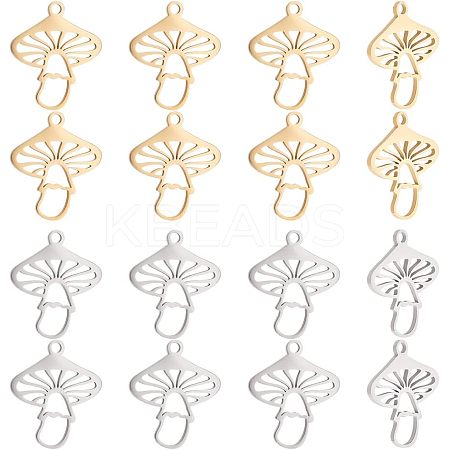 16Pcs 2 Color 304 Stainless Steel Pendants STAS-UN0039-50-1