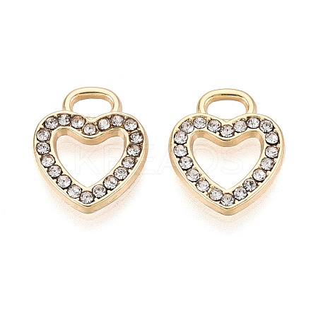 Rack Plating Alloy Rhinestone Charms FIND-N011-22KCG-1