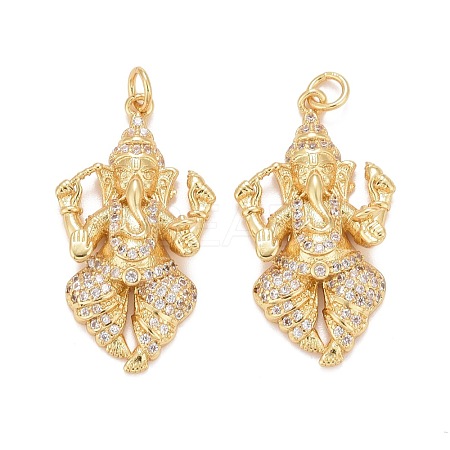 Rack Plating Brass Micro Pave Cubic Zirconia Pendants KK-I689-16G-1