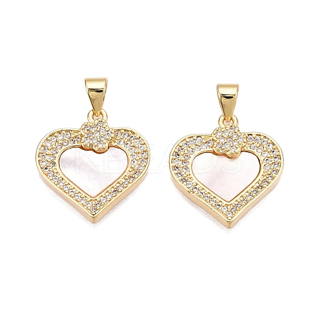 Brass Micro Pave Clear Cubic Zirconia Pendants KK-N254-200G-1