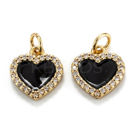 Brass Micro Pave Clear Cubic Zirconia Pendants ZIRC-M115-43G-E-1