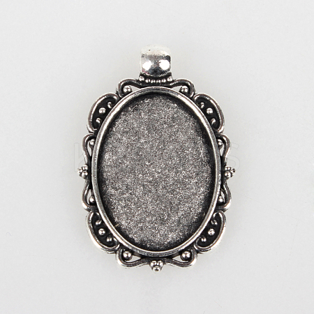 Vintage Tibetan Style Alloy Pendant Cabochon Bezel Settings TIBEP-O006-51AS-1