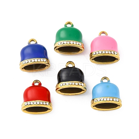 304 Stainless Steel Enamel Cord End Pendant STAS-B085-21G-1