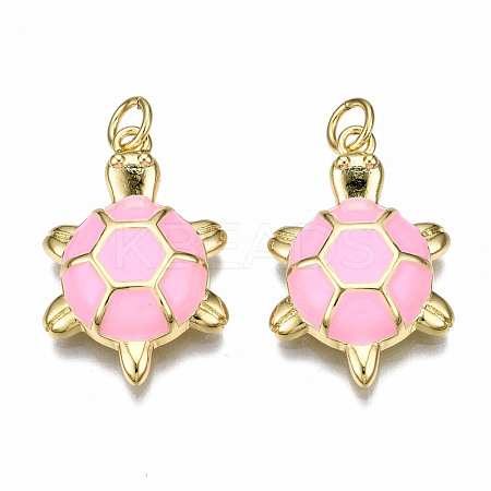 Brass Enamel Pendants KK-Q252-018C-NF-1