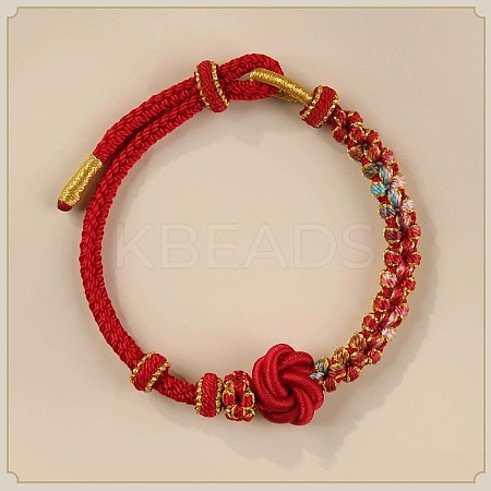 Hand-knitted Polyester and Wax Cope Braided Bracelets for Men Women FS-WG9D472-07-1