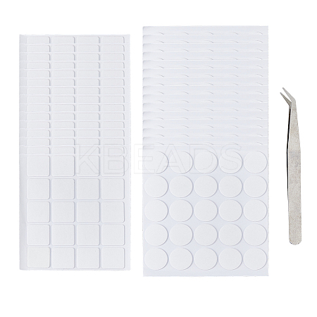 310Pcs 2 Styles Square/Round Acrylic Double Sided Adhesive AJEW-FH0004-93-1