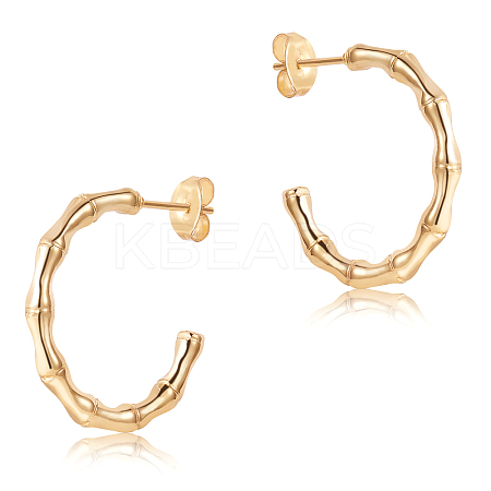 304 Stainless Steel Bamboo Stud Earrings for Women JE1105A-1