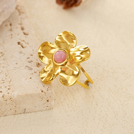 304 Stainless Steel with Resin Cuff Open Rings RJEW-Z132-03G-1