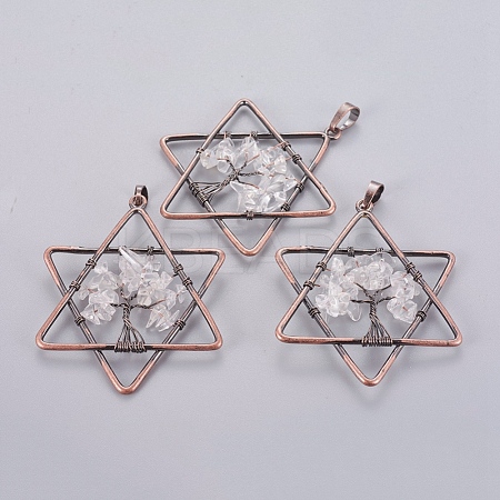 Natural Quartz Crystal Pendants KK-P180-A05-R-1