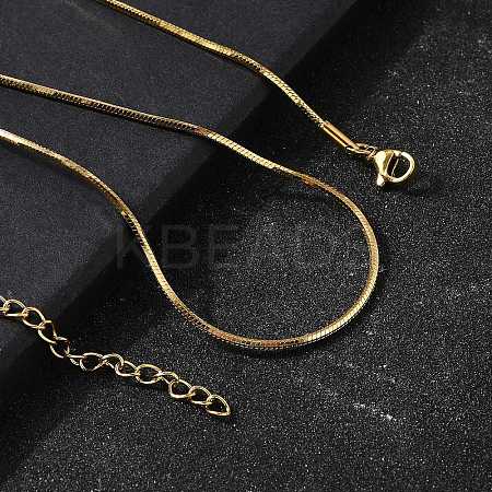 1.5MM 304 Stainless Steel Snake Chain Necklaces for Women Men STAS-V011-04C-G-1