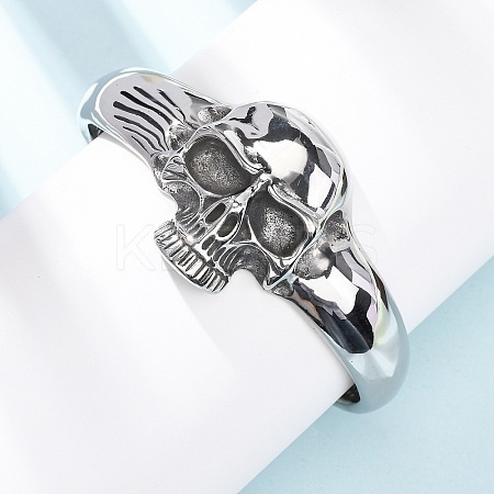 316 Surgical Stainless Steel Cuff Bangles BJEW-C142-01B-AS-1