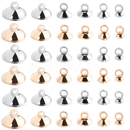 120Pcs 12 Styles Brass Bead Cap Pendant Bails DIY-SP0004-26-1