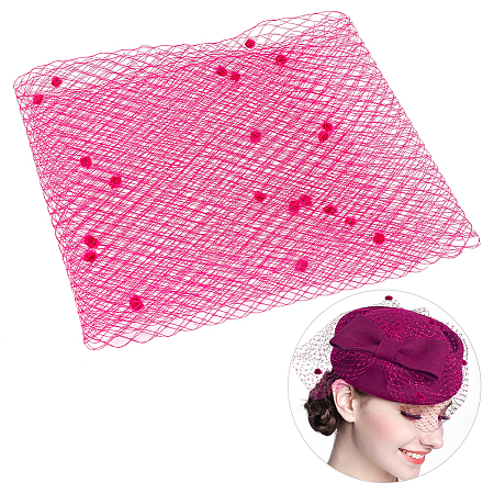Polyester Birdcage Bridal Veil Netting with Chenille Dot AJEW-WH0471-103C-05-1