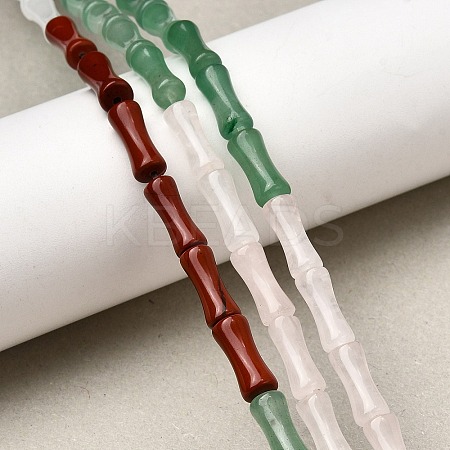 Natural Rose Quartz & Green Aventurine & Red Jasper & Indian Agate & Quartz Crystal Beads Strands G-F801-D-01-1