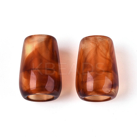 Two Tone Transparent Acrylic European Beads OACR-N157-04-1