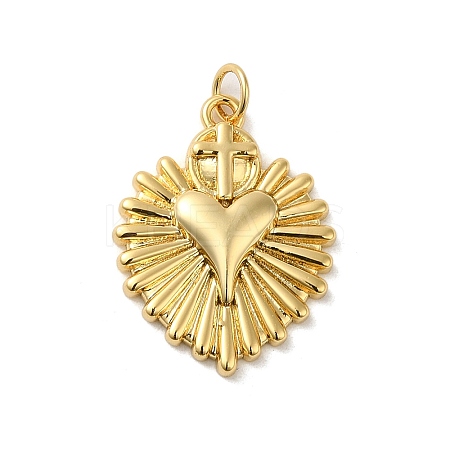 Rack Plating Brass Cubic Zirconia Pendants KK-Q795-23G-1
