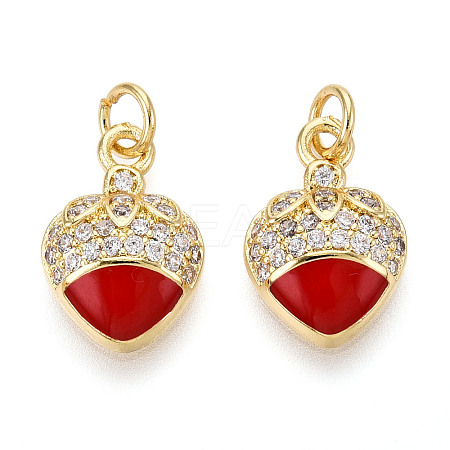 Brass Micro Pave Cubic Zirconia Pendants KK-N265-12G-1
