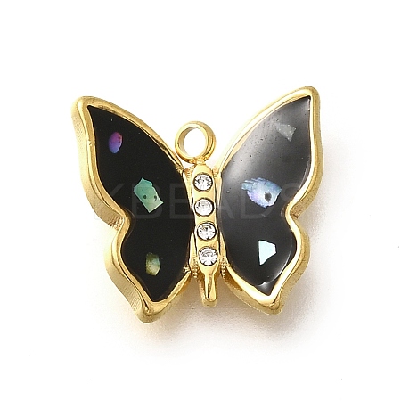 304 Stainless Steel Enamel Charms STAS-Q347-10B-G-1